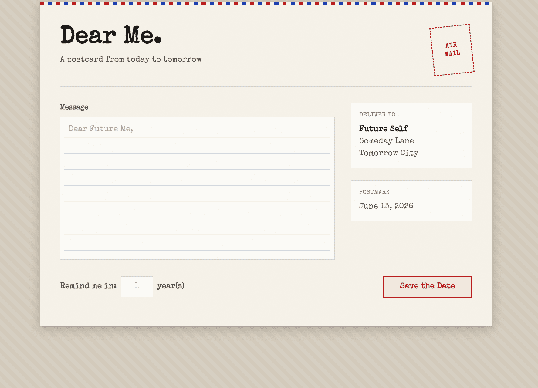 Dear Me.